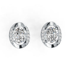 Sterling Silver Semi Mount Earrings Setting Oval OV 6x4mm Stud Syzjewelry