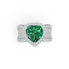 Sterling Silver Semi Mount Ring Setting Heart HT 10X10mm with White Topaz - Syzjewelry