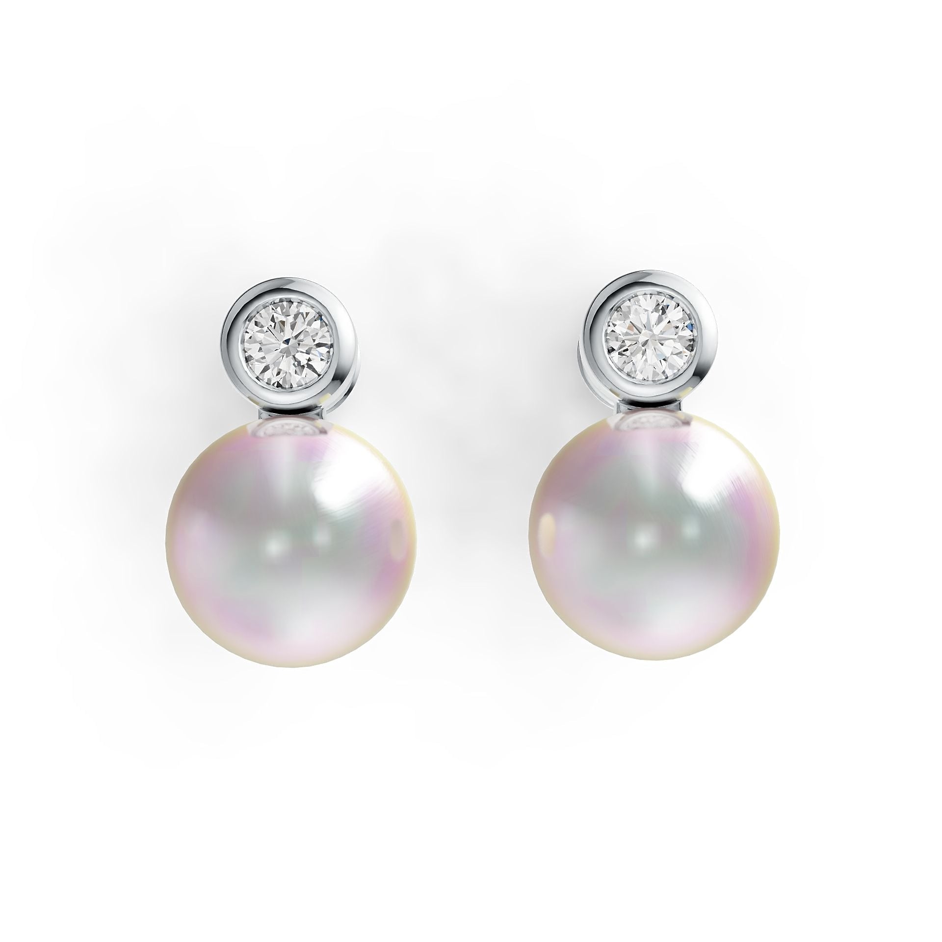 Sterling Silver Semi Mount Earrings Setting Round RD 8x8mm DHJ