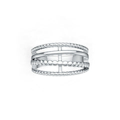 Sterling Silver Ring Multi-Row Twisted DHJ