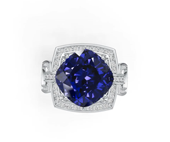 Sterling Silver Semi Mount Ring Setting Cushion CU 12X12mm with White Topaz - Syzjewelry