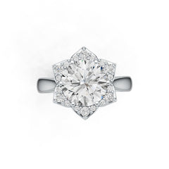 Sterling Silver Semi Mount Ring Setting Round RD 9.5mm DHJ