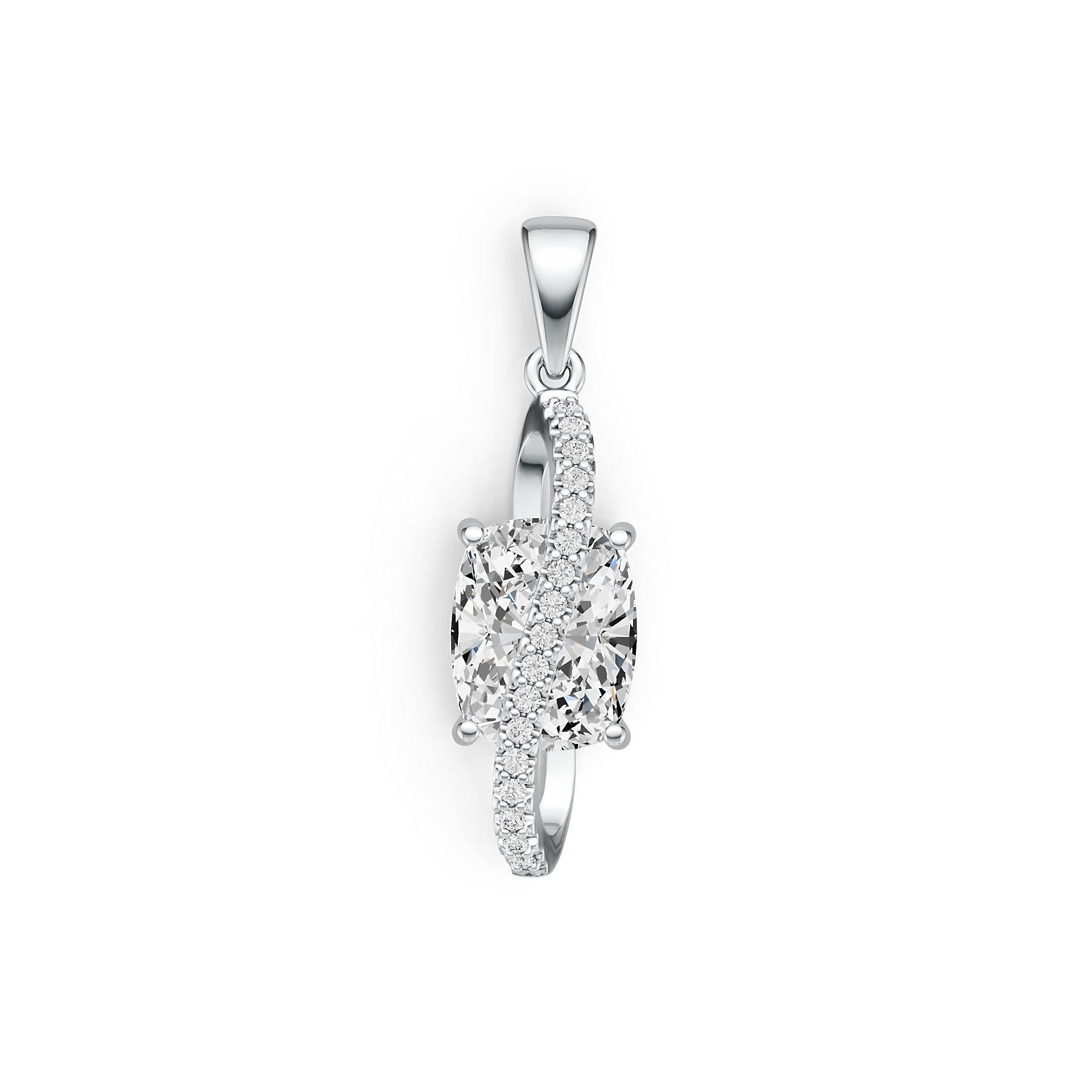 Sterling Silver Semi Mount Pendant Setting Cushion CU 10X8mm DHJ