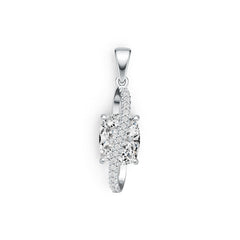 Sterling Silver Semi Mount Pendant Setting Cushion CU 10X8mm DHJ