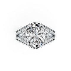 Sterling Silver Semi Mount Ring Setting Oval OV 14X10mm Split Shank DHJ