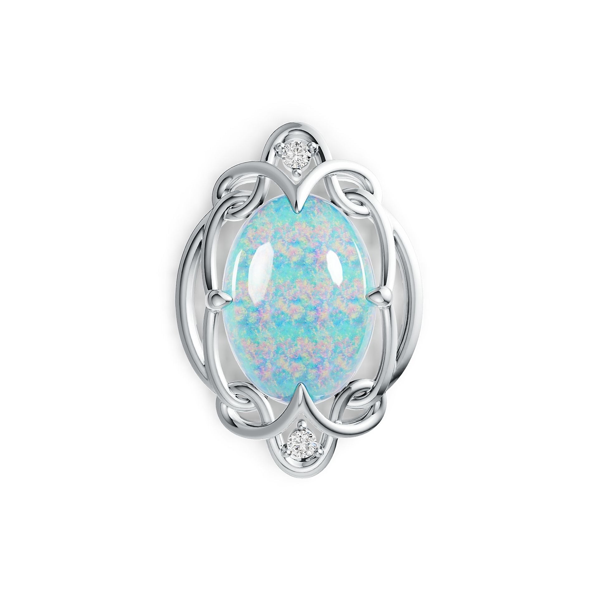 Sterling Silver Semi Mount Pendant Setting Oval OV 18x13mm Cabochon DHJ