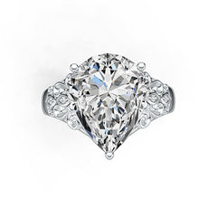 Sterling Silver Semi Mount Ring Setting Pear PE 16X12mm Filigree Band - Syzjewelry