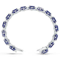 Sterling Silver Moissanite or Sapphire Bracelet Emerald OCT 10X8mm PE 6x4 RD3.5