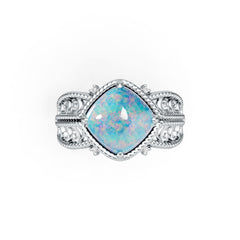 Sterling Silver Semi Mount Ring Setting Cushion CU 10X10mm Cabochon DHJ