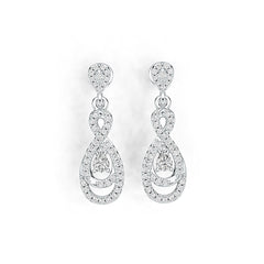 Sterling Silver Semi Mount Earrings Setting Pear PE 4X3mm Infinity Teardrop DHJ