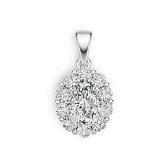 Sterling Silver Semi Mount Pendant Setting Oval OV 7X5mm with White Topaz DHJ