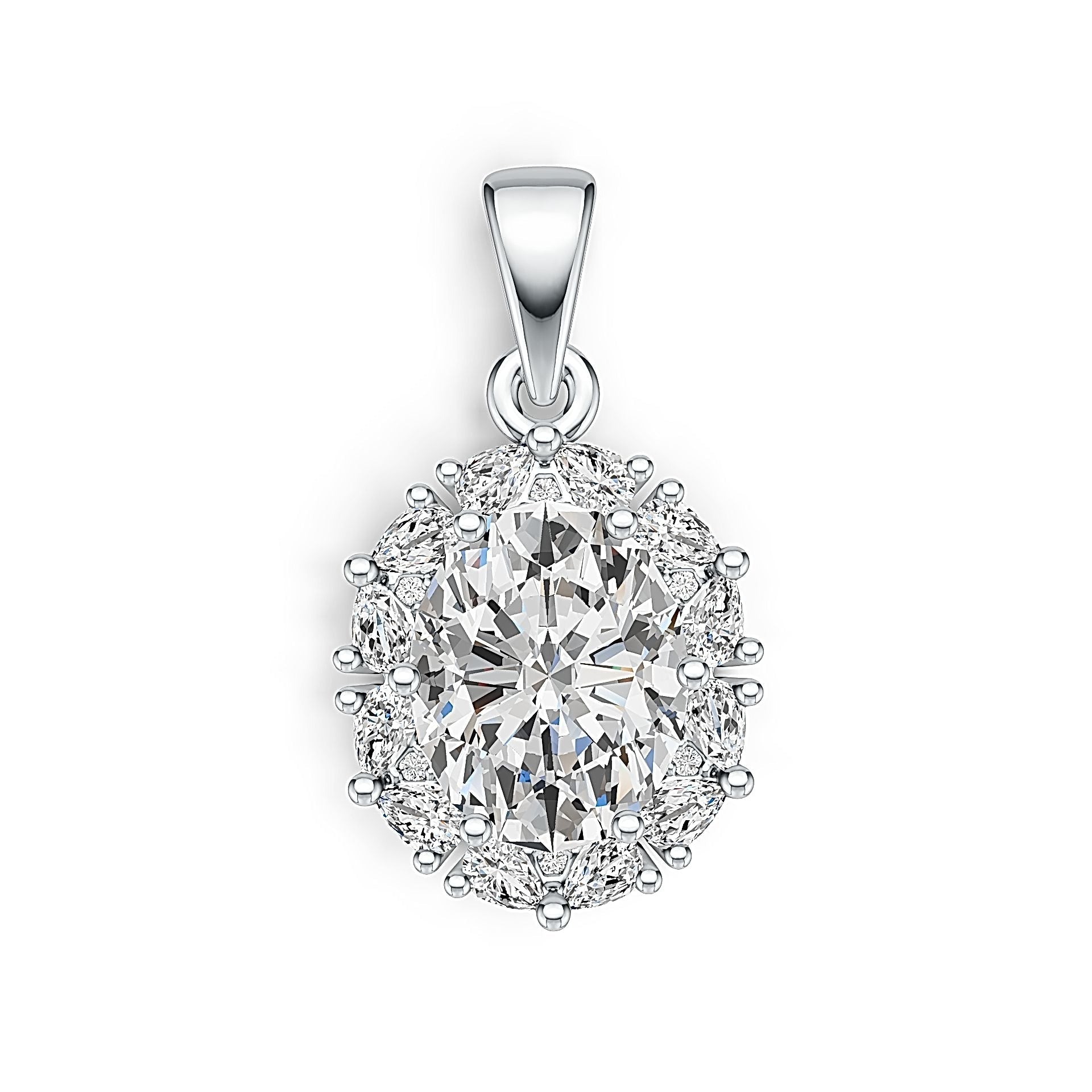 Sterling Silver Semi Mount Pendant Setting Oval OV 10X8mm PE 3X2mm DHJ