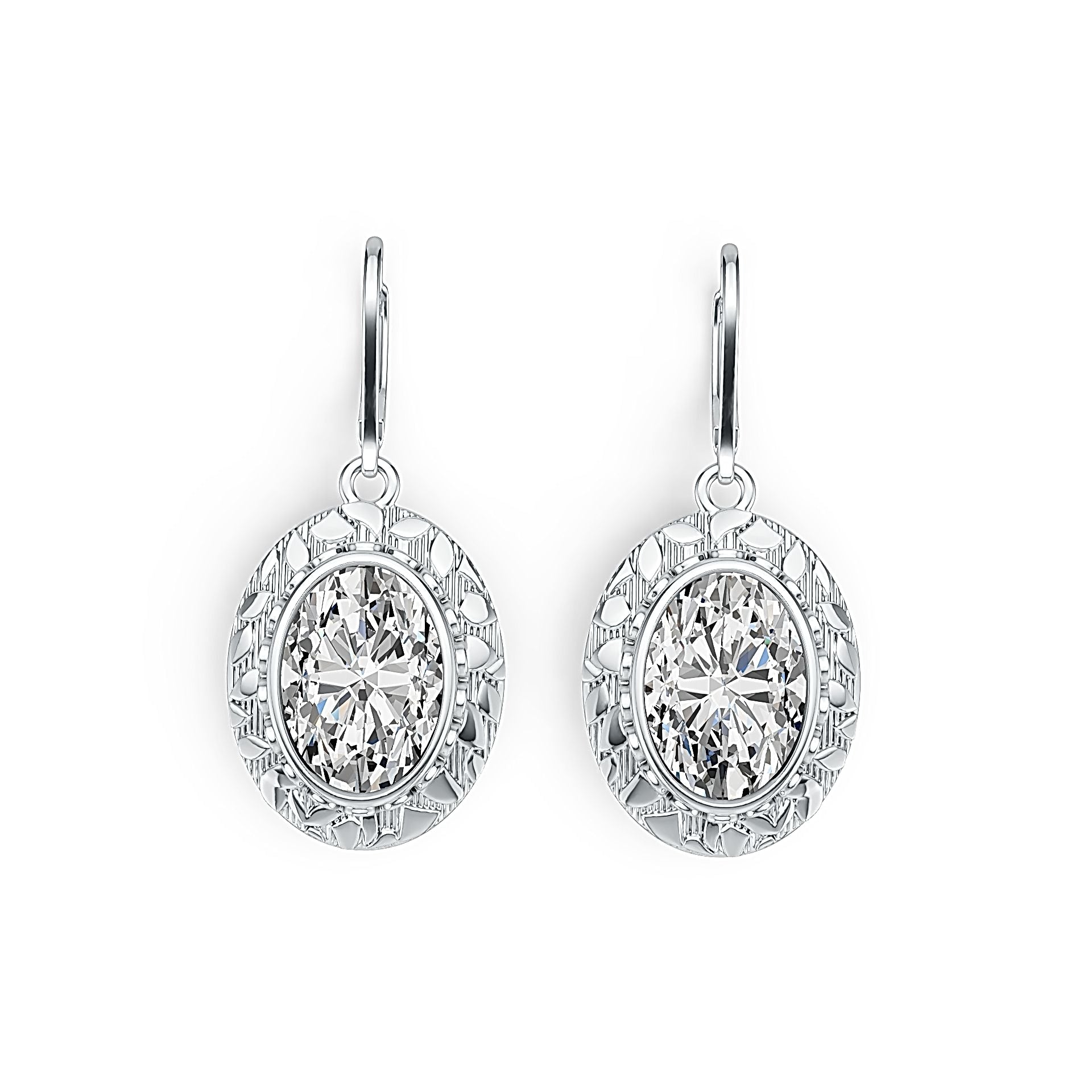 Sterling Silver Semi Mount Earrings Setting Oval OV 14X10mm DHJ
