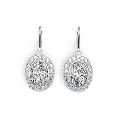 Sterling Silver Semi Mount Earrings Setting Oval OV 14X10mm DHJ