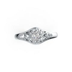 Sterling Silver Semi Mount Ring Setting Oval OV 6X4mm Solitaire Open Filigree DHJ