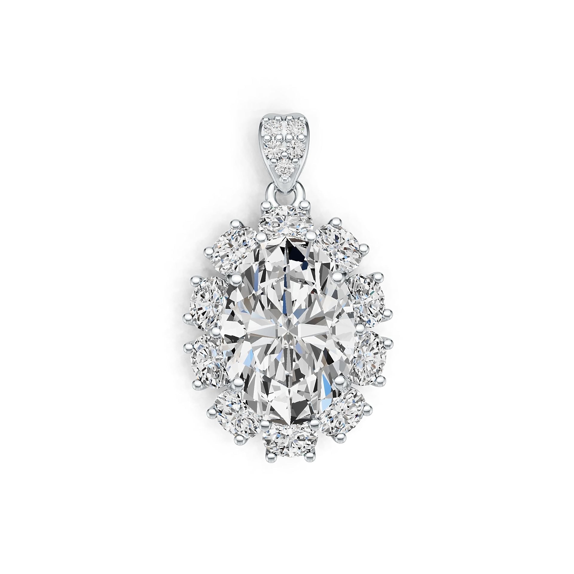Sterling Silver Semi Mount Pendant Setting Oval OV 14X10mm DHJ