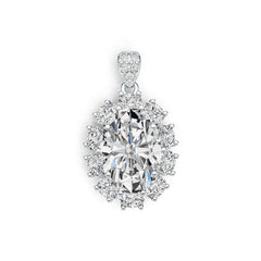 Sterling Silver Semi Mount Pendant Setting Oval OV 14X10mm DHJ