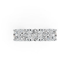 Sterling Silver Semi Mount Ring Setting Oval OV 6x4mm 5 Stone with White Topaz Syzjewelry
