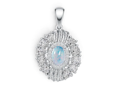 Sterling Silver Semi Mount Pendant Setting Oval OV 7X5mm DHJ