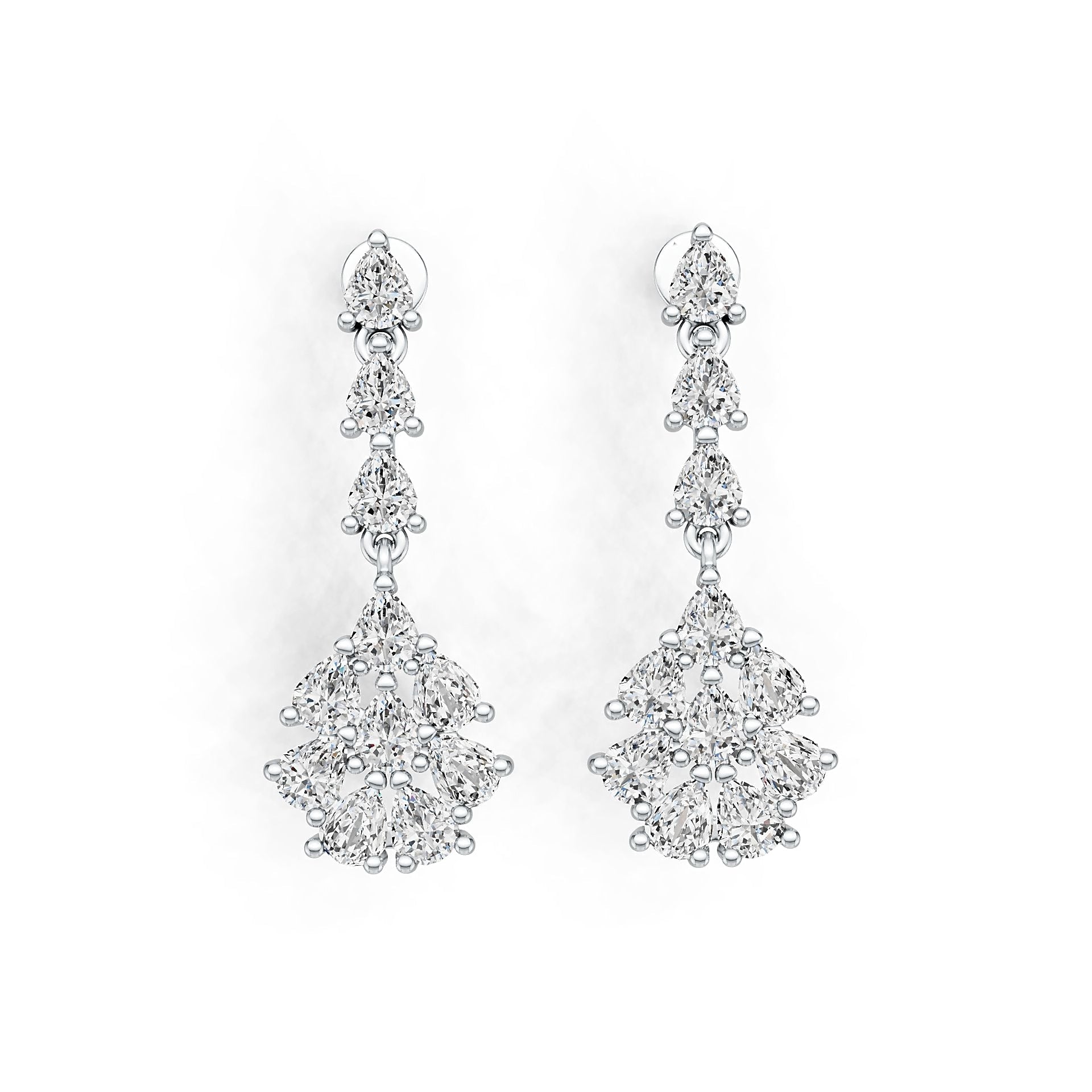 Sterling Silver Semi Mount Earrings Setting Pear PE 4X3mm DHJ