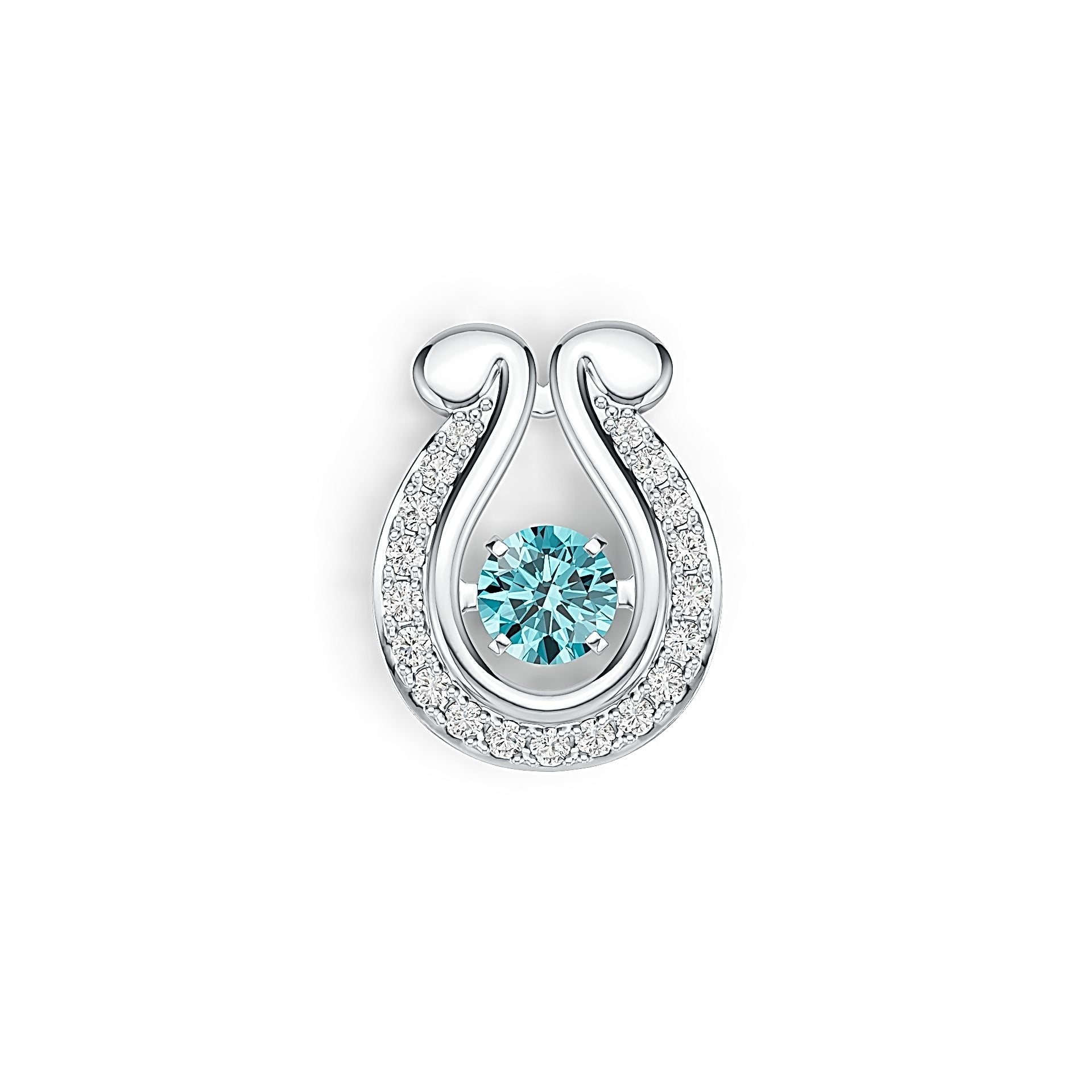 Sterling Silver Semi Mount Pendant Setting Round RD 5x5mm Horseshoe DHJ