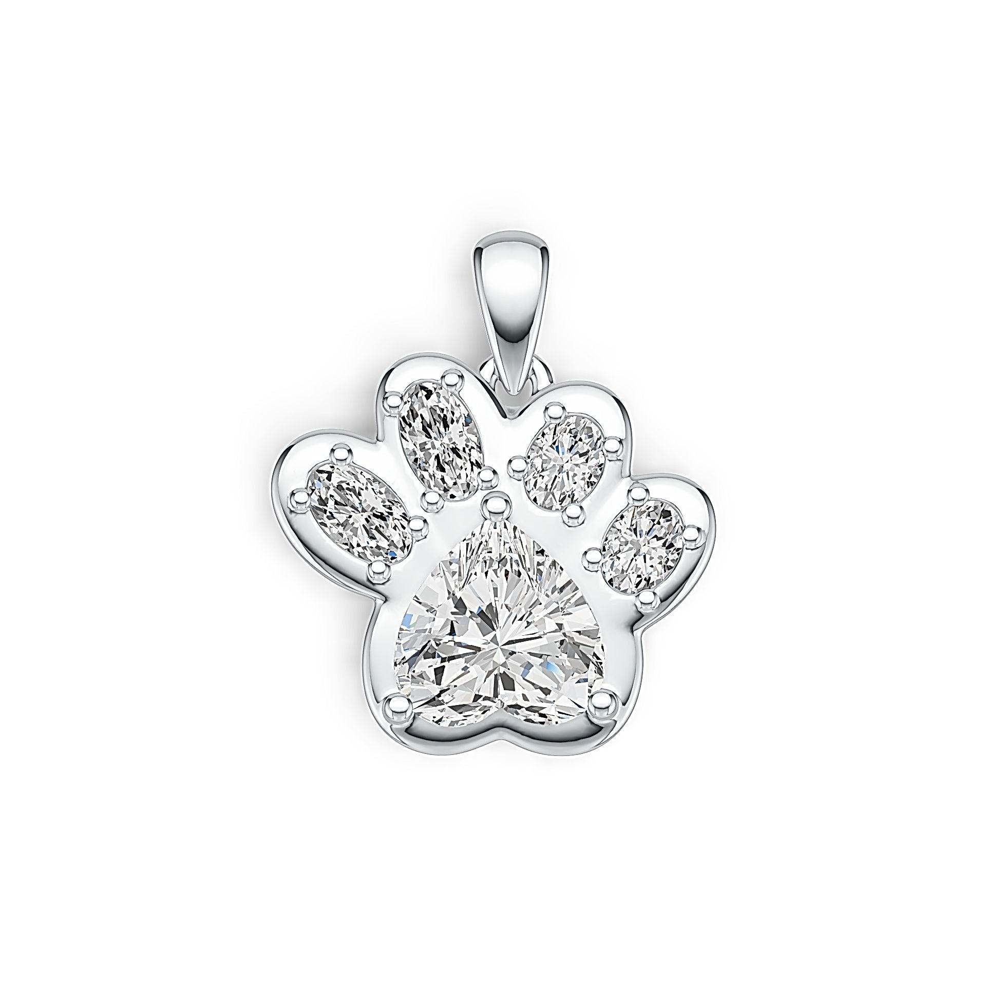 Sterling Silver Semi Mount Pendant Setting Heart HT 8X8mm OV 5X3mm OV 4X3mm - Syzjewelry