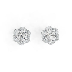 Sterling Silver Semi Mount Earrings Setting Round RD 5X5mm Syzjewelry