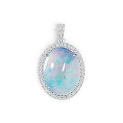 Sterling Silver Semi Mount Pendant Setting Oval OV 23X18mm Cabochon DHJ