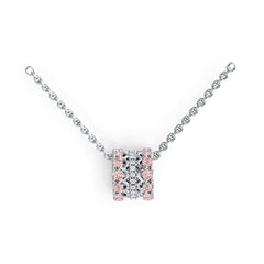 Sterling Silver Circular-Shaped Pendant with White Topaz or Moissanite Syzjewelry