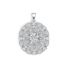 Sterling Silver Semi Mount Pendant Setting Cushion CU 10X8mm DHJ