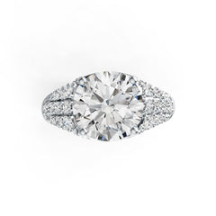 Sterling Silver Semi Mount Ring Setting Round RD 10.5mm DHJ