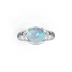 Filigree Sterling Silver Semi Mount Ring Setting Cabochon OV 10x8mm White Topaz Syzjewelry