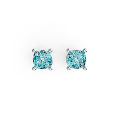 Sterling Silver Semi Mount Earrings Setting Cushion CU 4x4mm DHJ