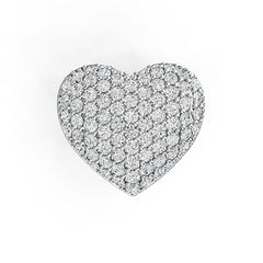 Sterling Silver Ring Cluster Heart Theme with White Topaz or Moissanite - Syzjewelry