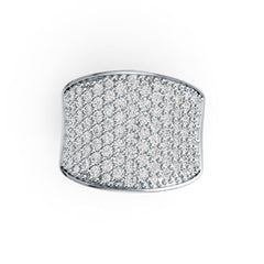 Sterling Silver Pave Cluster Ring Saddle with White Topaz or Moissanite - Syzjewelry