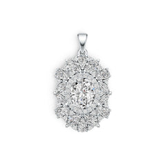 Sterling Silver Semi Mount Pendant Setting Oval OV 10X8mm DHJ