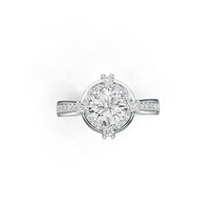 Sterling Silver Semi Mount Ring Setting Round RD 7x7mm Halo - Syzjewelry