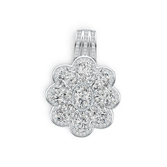 Sterling Silver Semi Mount Pendant Setting Oval OV 7X5mm with White Topaz DHJ