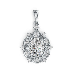 Sterling Silver Semi Mount Pendant Setting Oval OV 10X8mm Vintage-Inspired DHJ