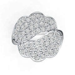Sterling Silver Ring Leaf Theme with White Topaz or Moissanite DHJ