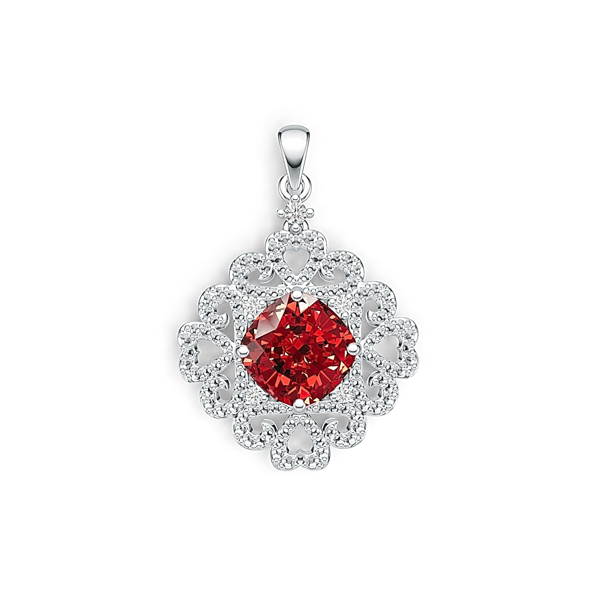 Sterling Silver Semi Mount Pendant Setting Cushion CU 10X10mm DHJ