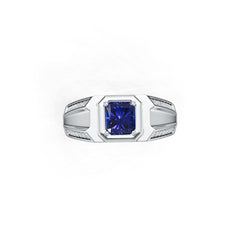 Men's 18K Gold CVD Diamond Ring Round RD 6x6mm Unisex Ring