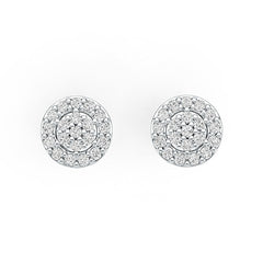 Sterling Silver Earrings Round Cluster Earrings Stud DHJ