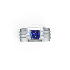 Men's 14K Gold CVD Diamond Ring Princess SQ 6.5X6.5mm