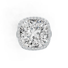 Sterling Silver Semi Mount Ring Setting Cushion CU 15x15mm Halo DHJ
