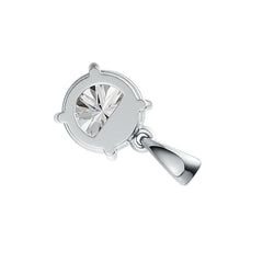 Sterling Silver Semi Mount Pendant Setting Round RD 9x9mm - Syzjewelry