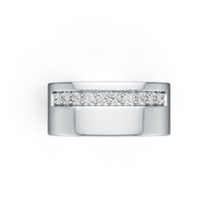 Sterling Silver Ring with White topaz or Moissanite Wedding Band Men's Ring DHJ