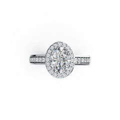 Sterling Silver Semi Mount Ring Setting Oval OV 8X6mm Halo DHJ