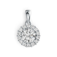 Sterling Silver Semi Mount Pendant Setting Round RD 7x7mm Halo DHJ