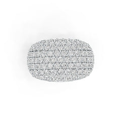 Sterling Silver Cluster Cocktail Ring with White Topaz or Moissanite DHJ